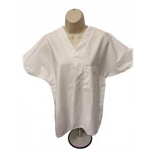 UNITED UNIFORMS WOMENS SCRUB TOP‎ SMALL WHITE